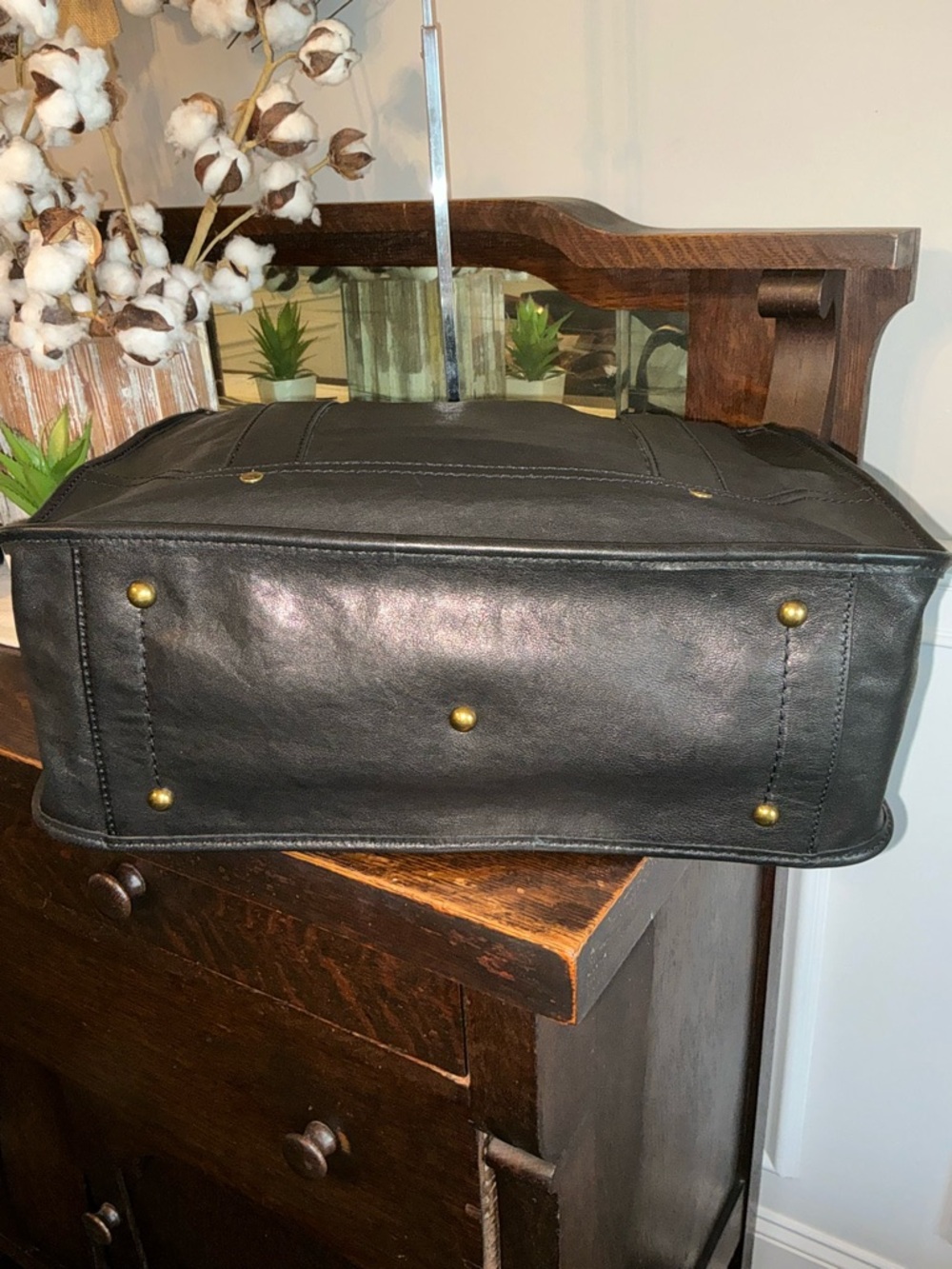 NWOT Frye Madison Leather Shopper Tote Shoulder Bag Black Retail $398 - Picture 7 of 11